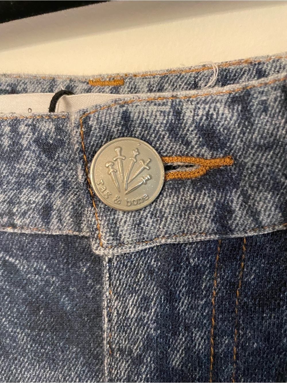 rag & bone Wide Leg Blue Denim Jeans - Picture 7 of 8